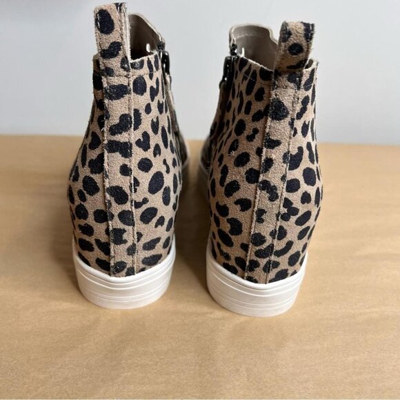 Caslon Womens Size 7 Aidy Water Resistant Leopard Sneakers Platform Leather - Picture 6 of 11